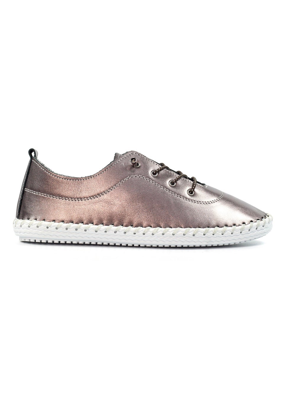 Lunar Pewter St Ives Leather Plimsoll
