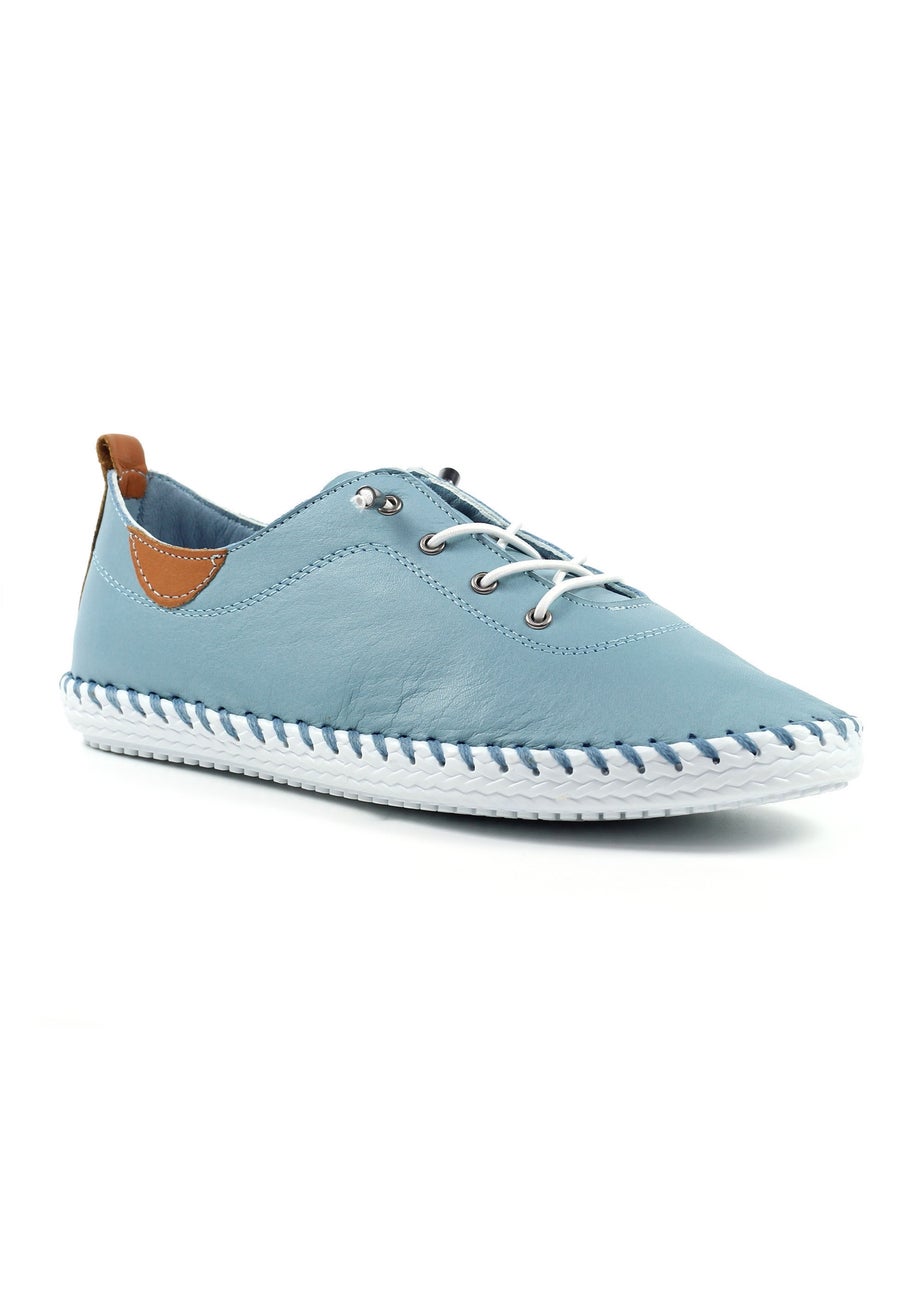 Lunar Light Blue St Ives Leather Plimsoll