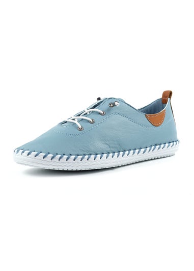 Lunar Light Blue St Ives Leather Plimsoll