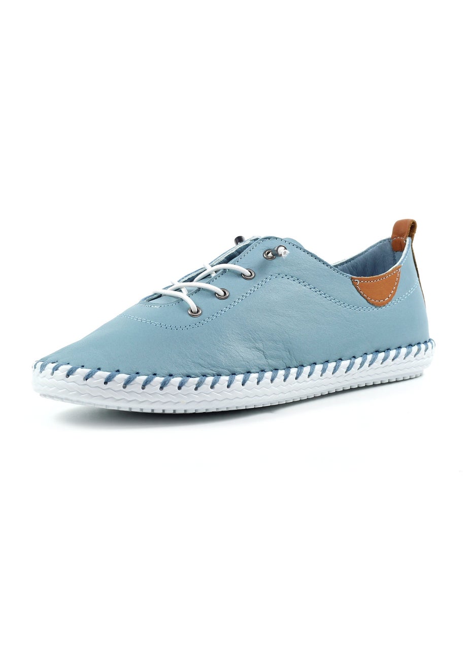 Lunar Light Blue St Ives Leather Plimsoll