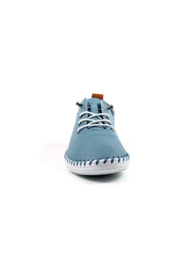 Lunar Light Blue St Ives Leather Plimsoll