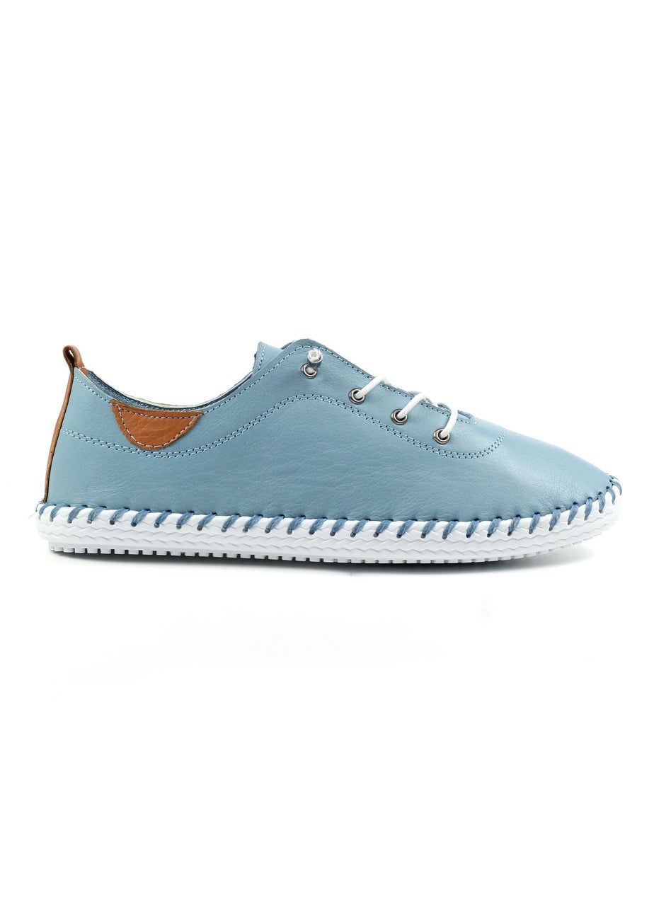 Lunar Light Blue St Ives Leather Plimsoll