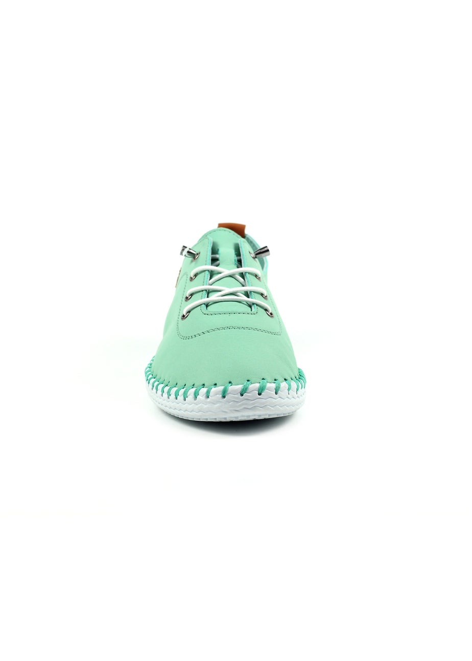 Lunar Mint St Ives Leather Plimsoll