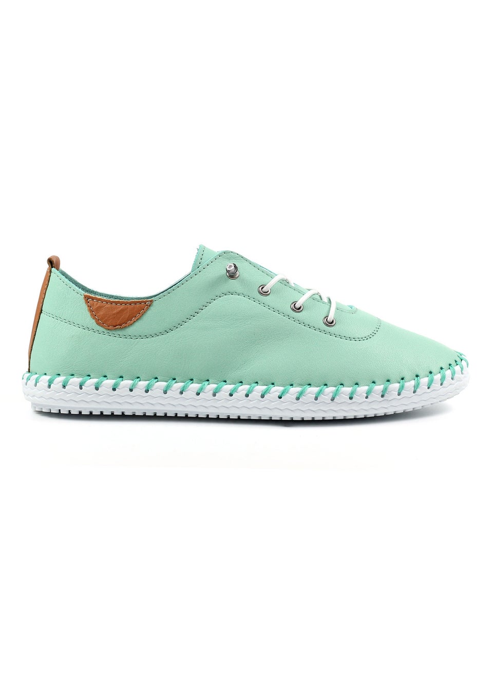 Lunar Mint St Ives Leather Plimsoll