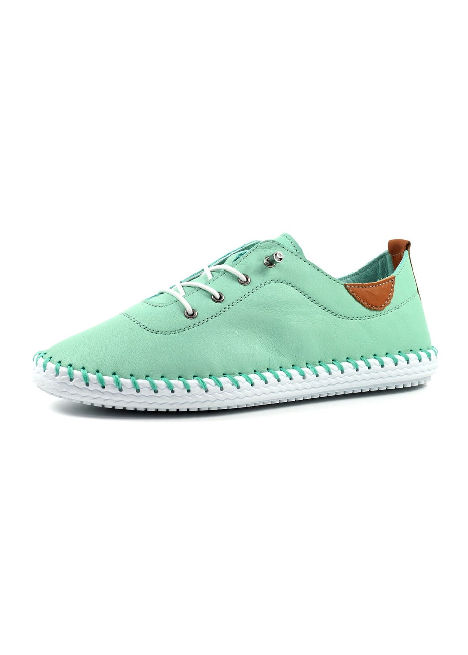 Lunar Mint St Ives Leather Plimsoll