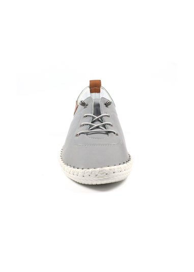 Lunar Grey St Ives Leather Plimsoll