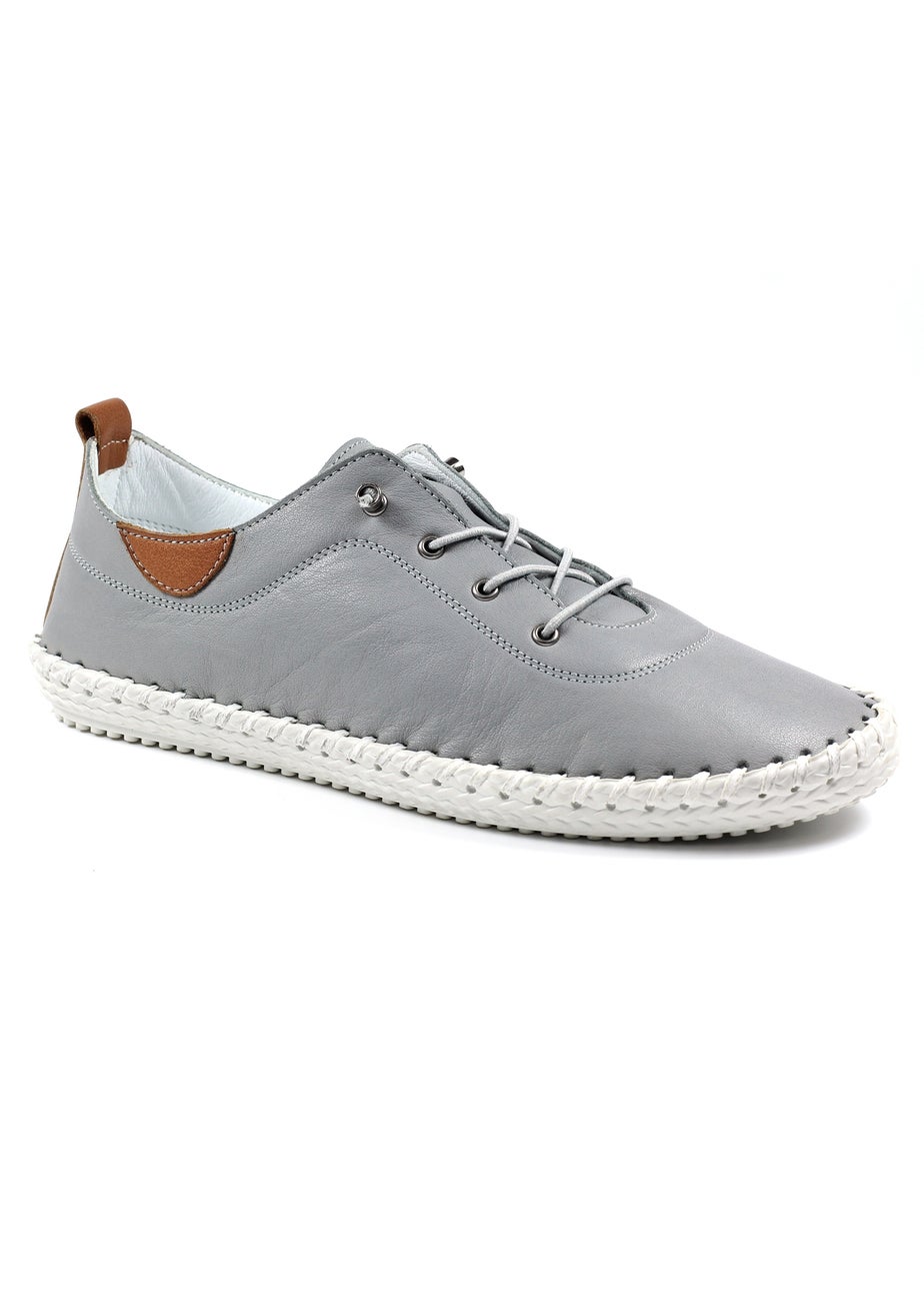 Lunar Grey St Ives Leather Plimsoll