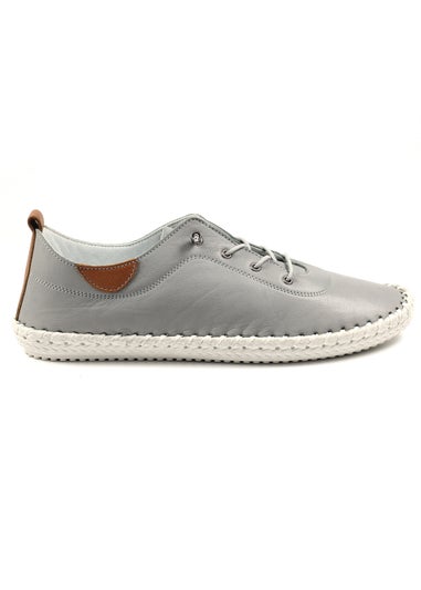 Lunar Grey St Ives Leather Plimsoll