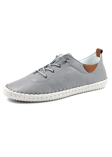 Lunar Grey St Ives Leather Plimsoll