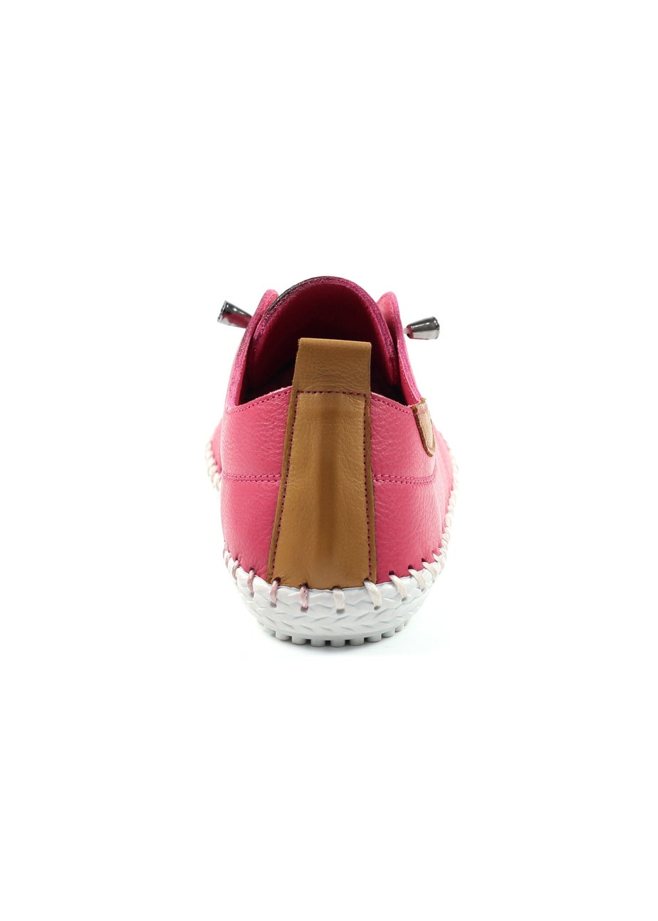 Lunar Raspberry St Ives Leather Plimsoll