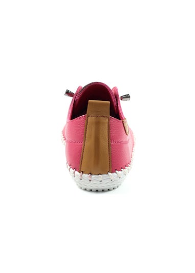 Lunar Raspberry St Ives Leather Plimsoll