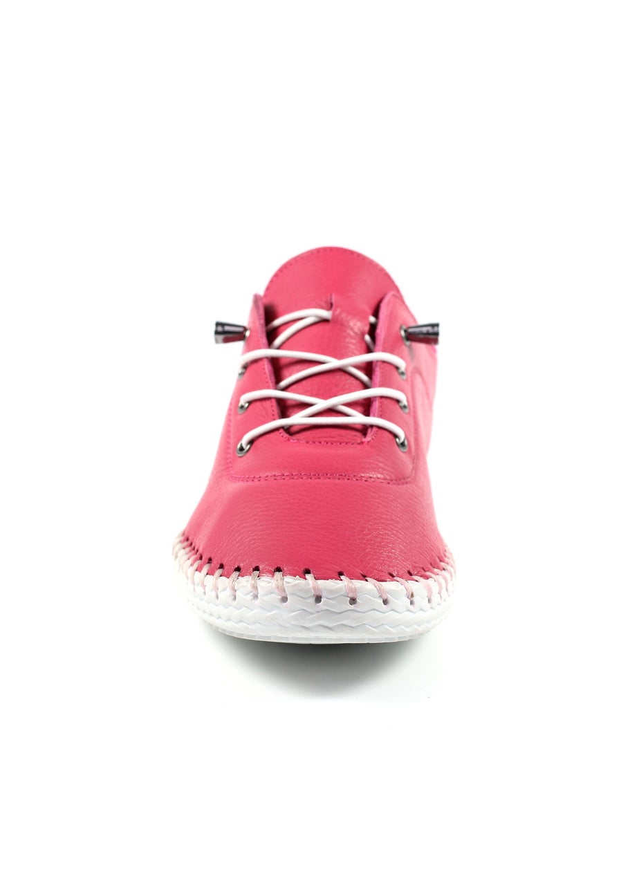 Lunar Raspberry St Ives Leather Plimsoll