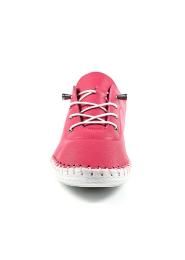 Lunar Raspberry St Ives Leather Plimsoll