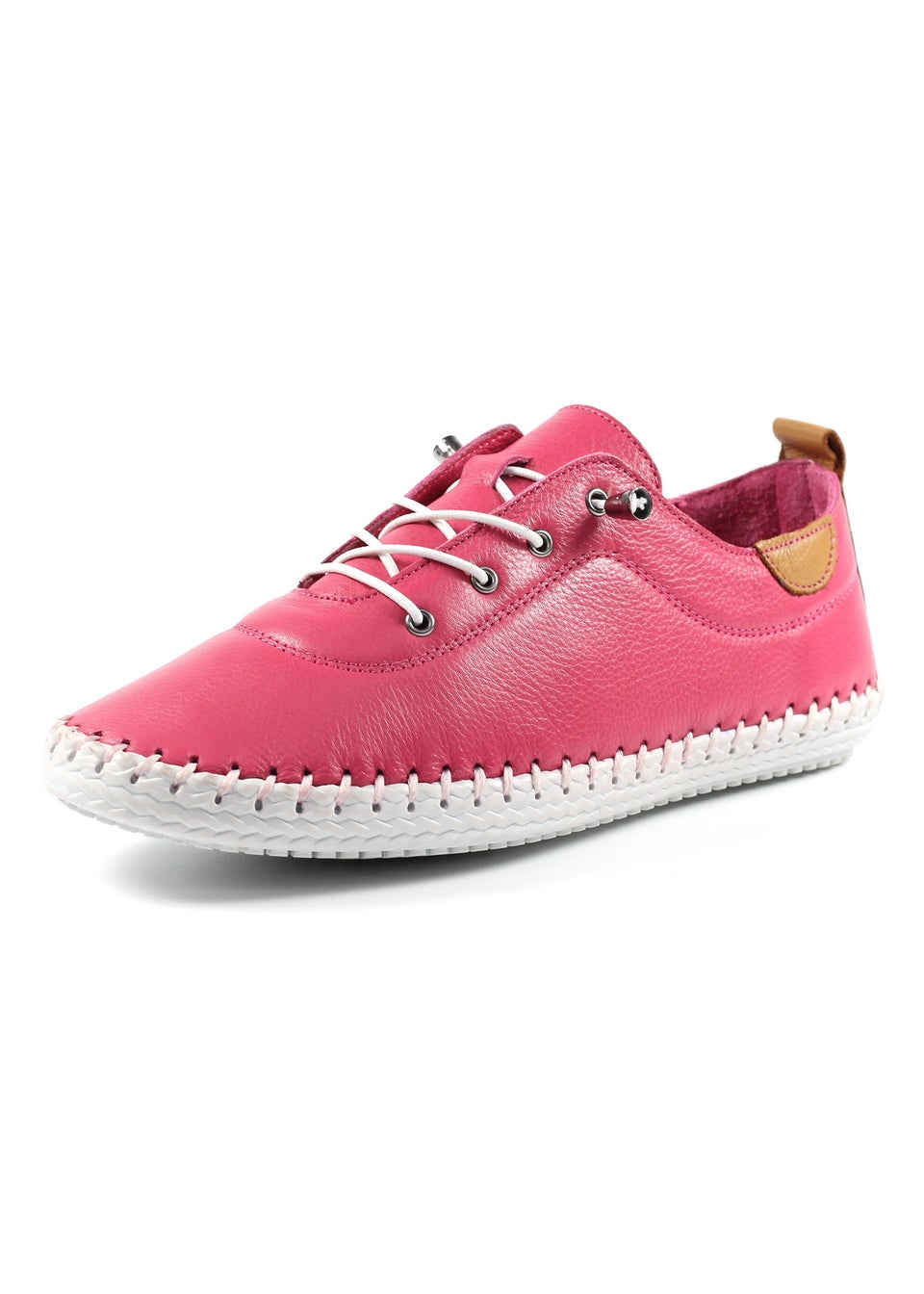 Lunar Raspberry St Ives Leather Plimsoll