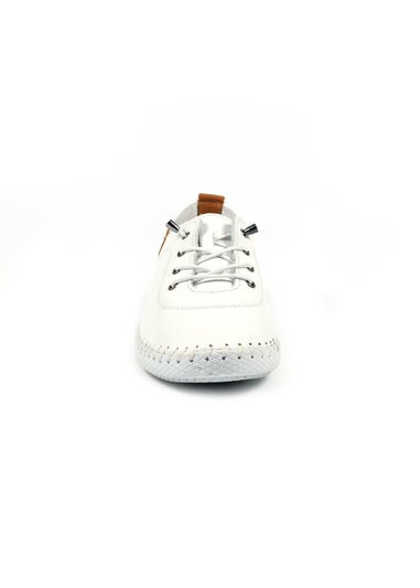 Lunar White St Ives Leather Plimsoll