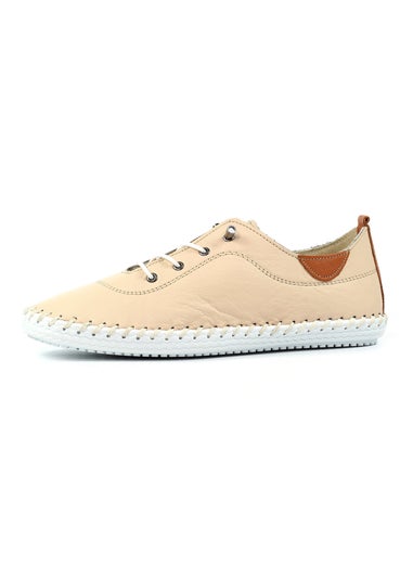 Lunar Cream St Ives Leather Plimsoll