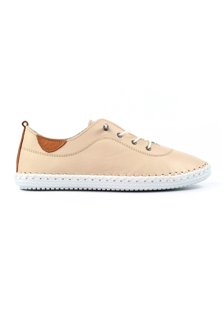 Lunar Cream St Ives Leather Plimsoll