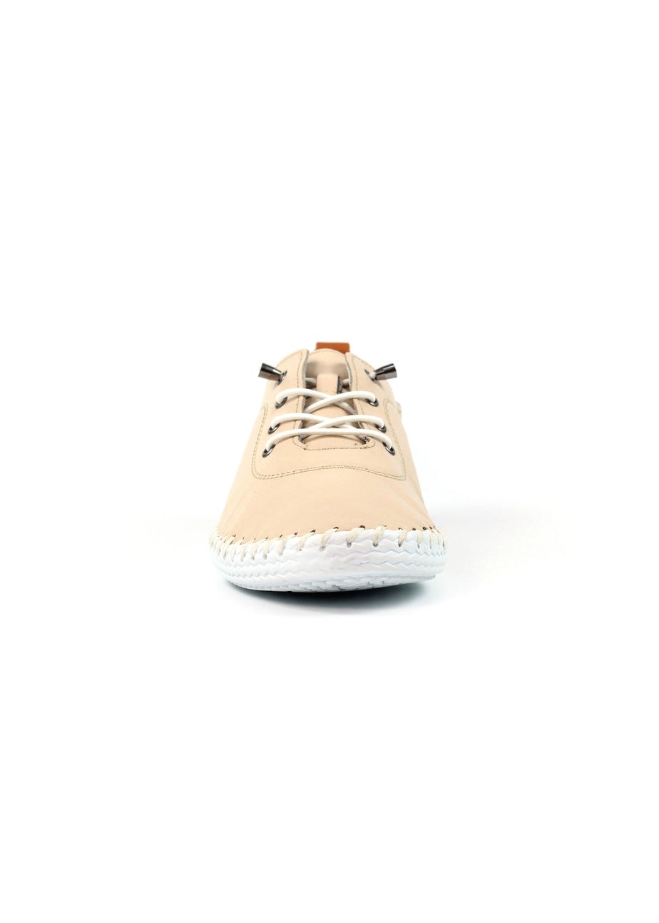 Lunar Cream St Ives Leather Plimsoll