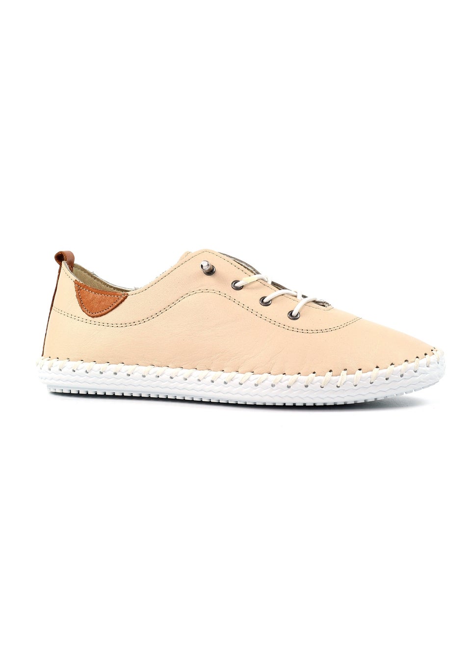Lunar Cream St Ives Leather Plimsoll
