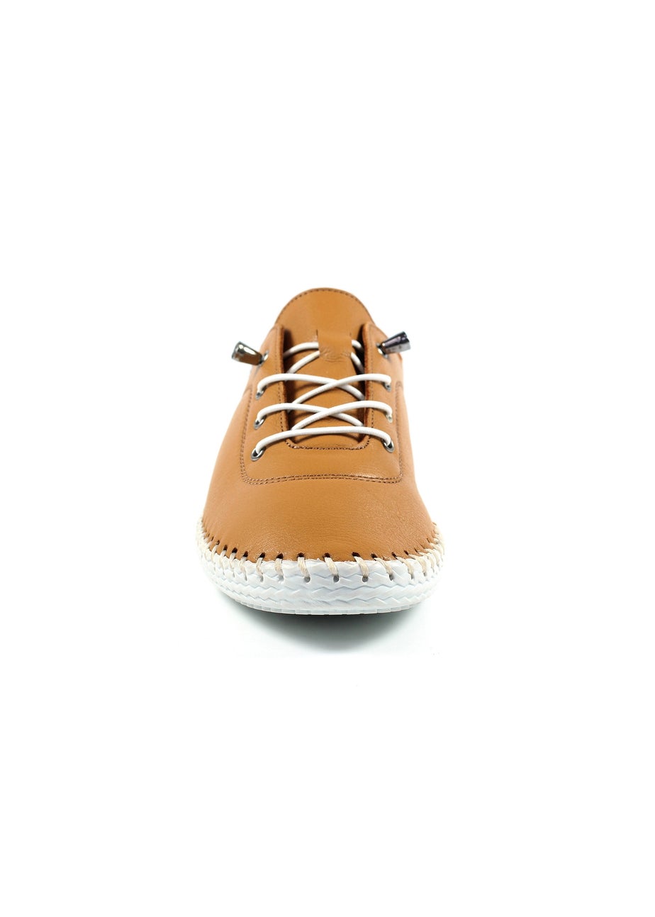 Lunar Tan St Ives Leather Plimsoll