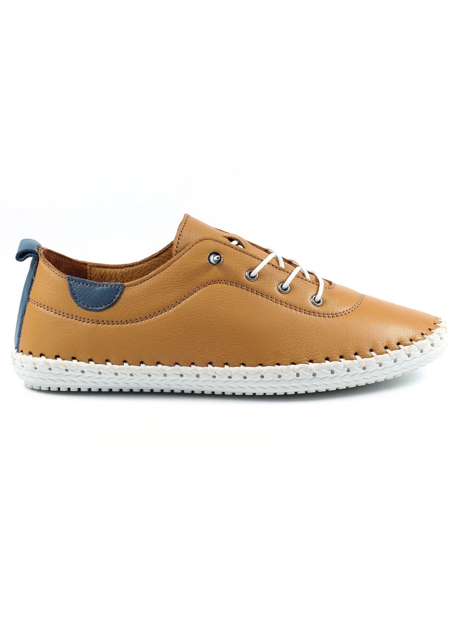 Lunar Tan St Ives Leather Plimsoll