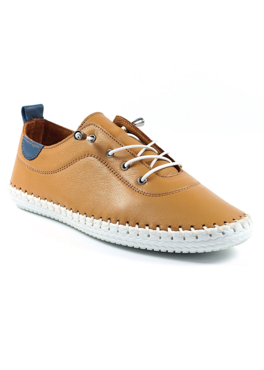 Lunar Tan St Ives Leather Plimsoll