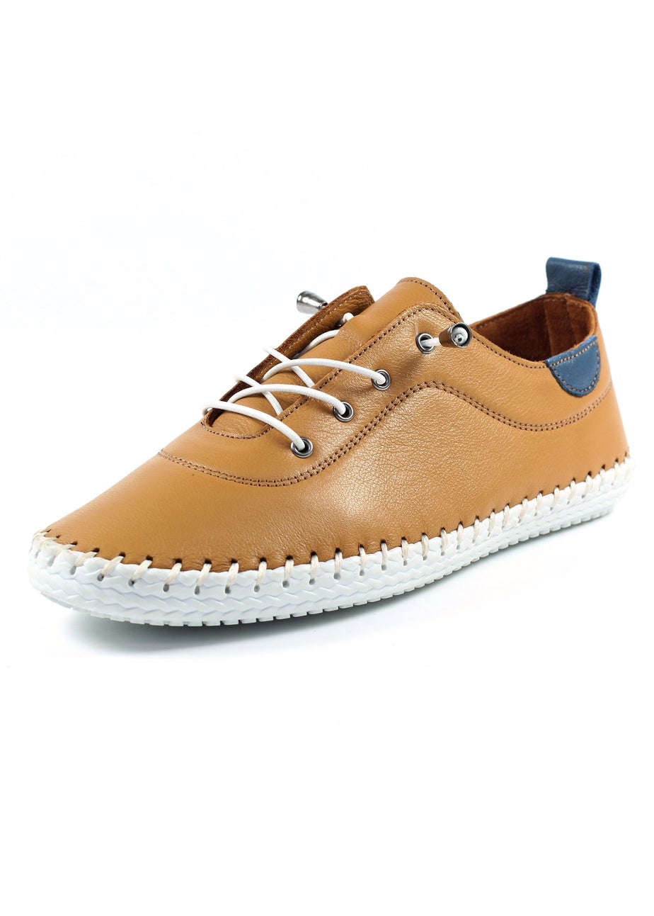 Lunar Tan St Ives Leather Plimsoll