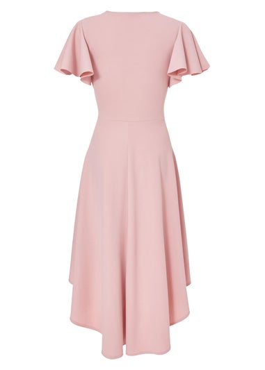 Quiz Pink Dip Hem Midi Dress