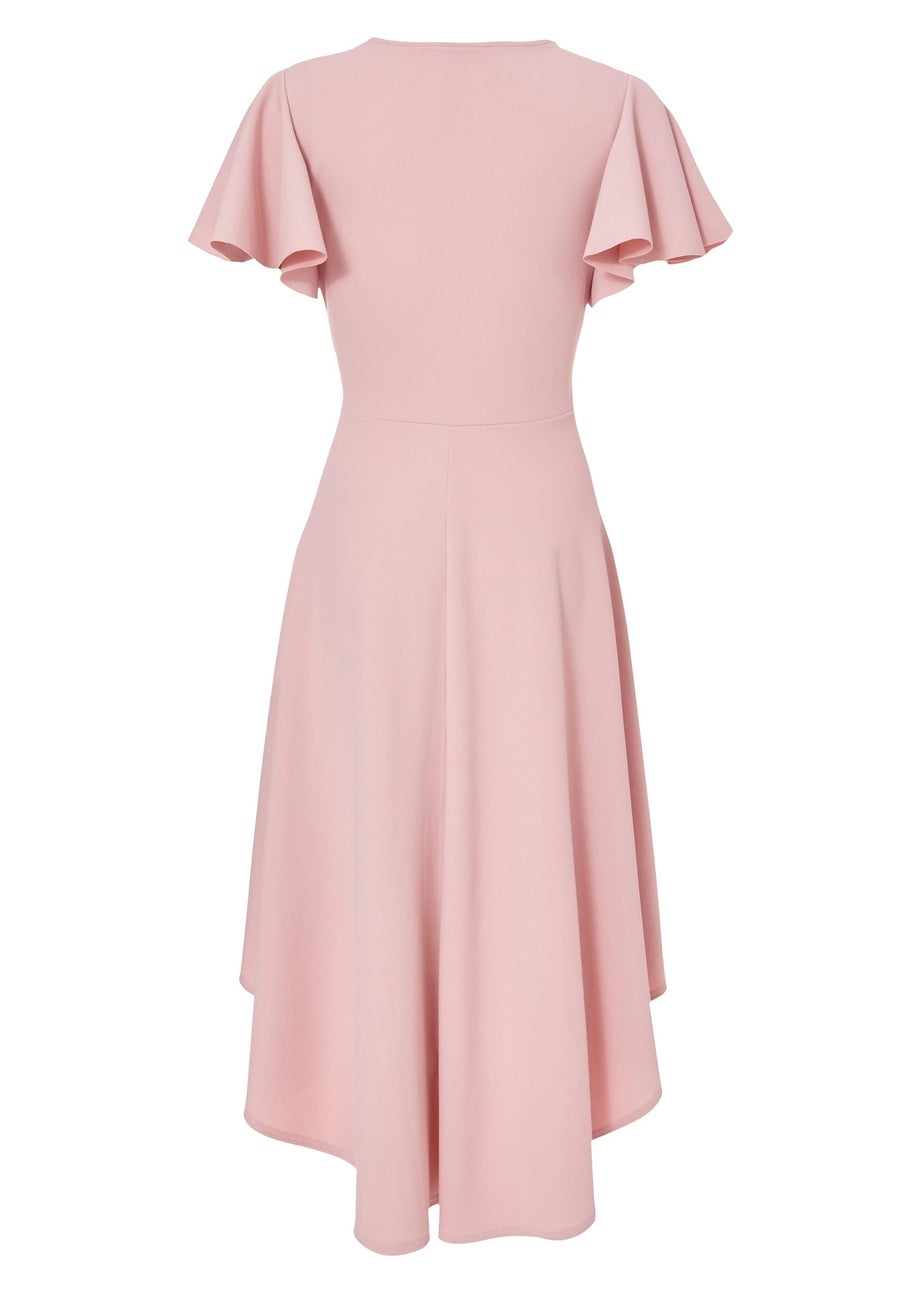 Quiz Pink Dip Hem Midi Dress