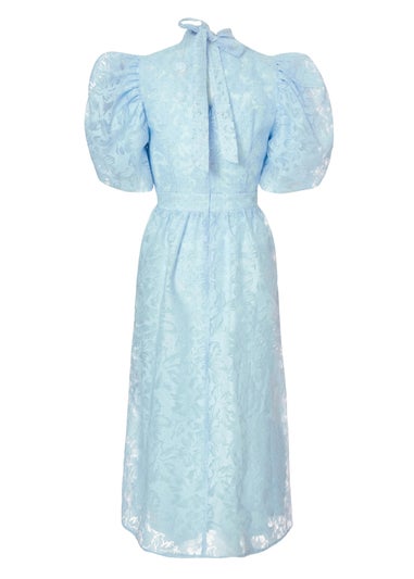 Quiz Blue Chiffon Diamante Midi Dress