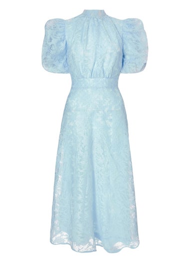 Quiz Blue Chiffon Diamante Midi Dress