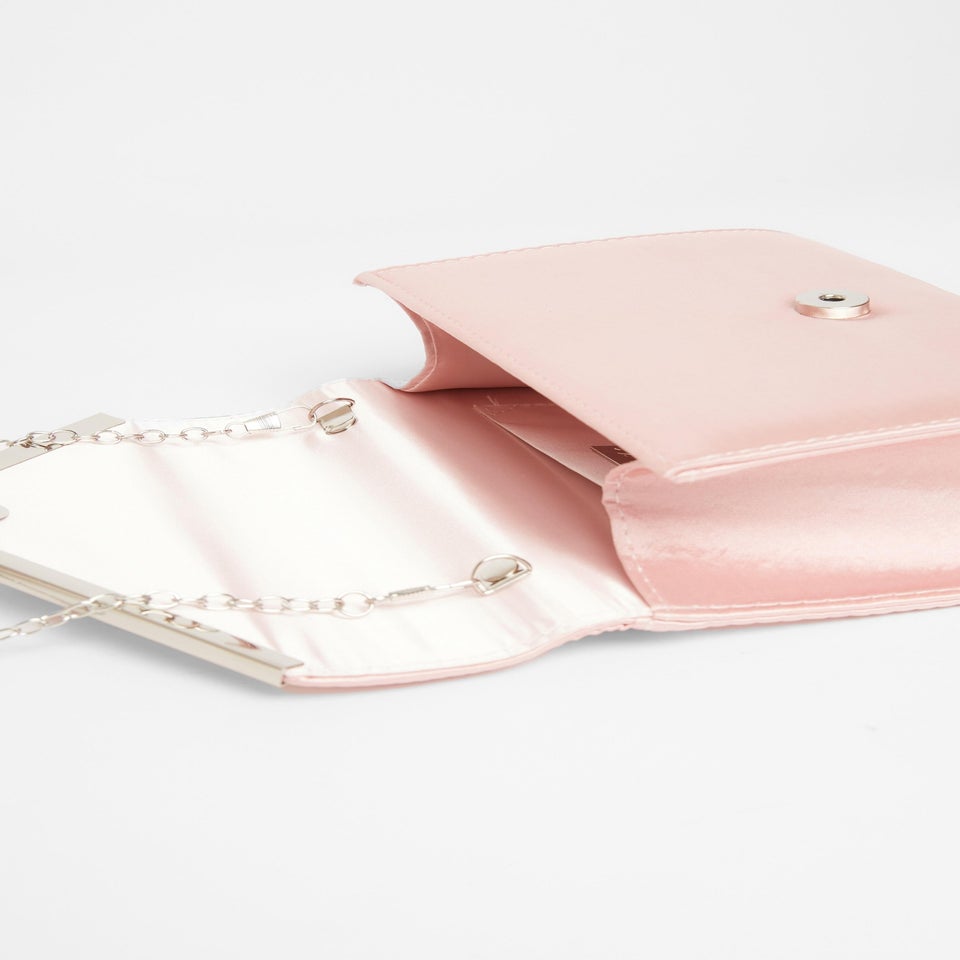 Quiz Pink Pleated Clutch Bag