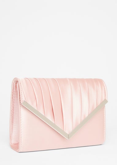 Quiz Pink Pleated Clutch Bag
