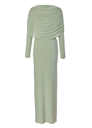 Quiz Sage Draped Maxi Dress