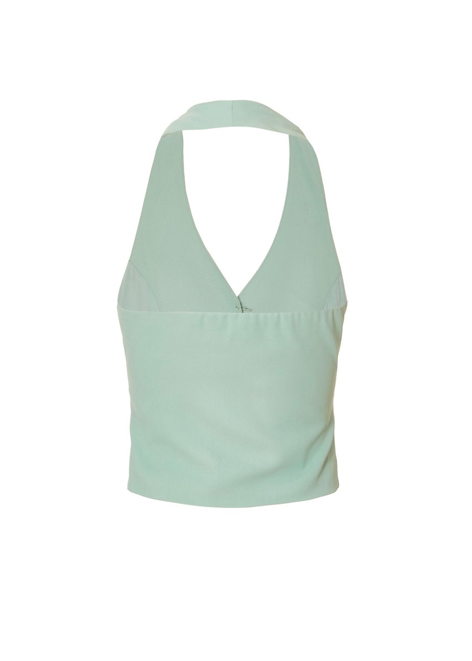 Quiz Mint Petite Woven Waistcoat