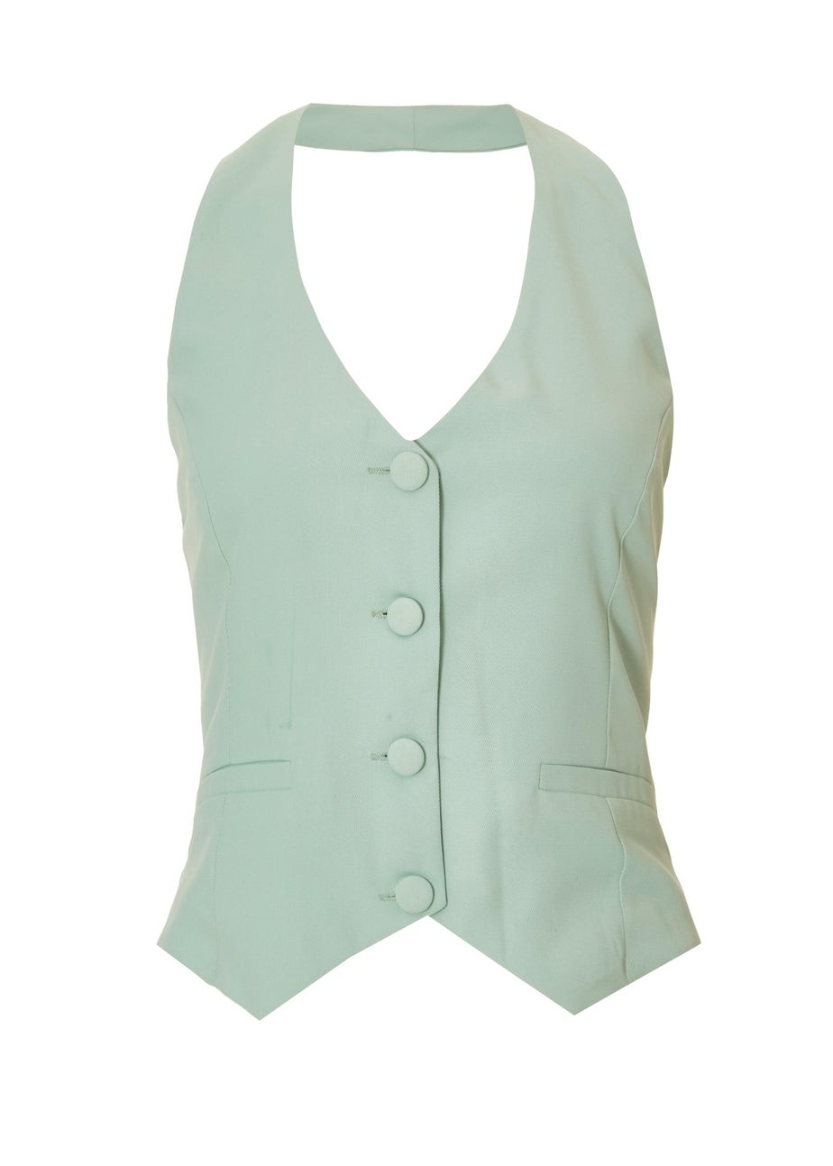 Quiz Mint Petite Woven Waistcoat