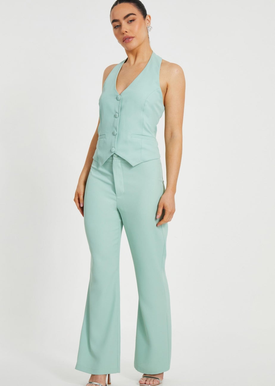 Quiz Mint Petite Woven Waistcoat
