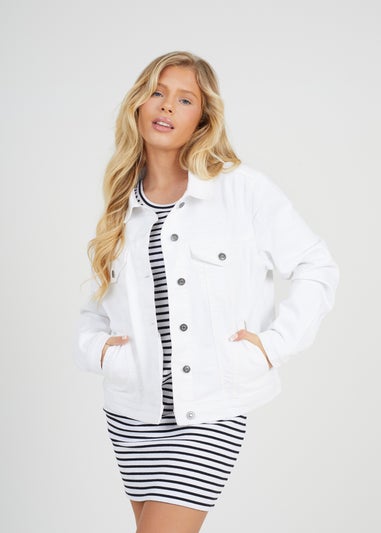 Brave Soul White Denim Jacket