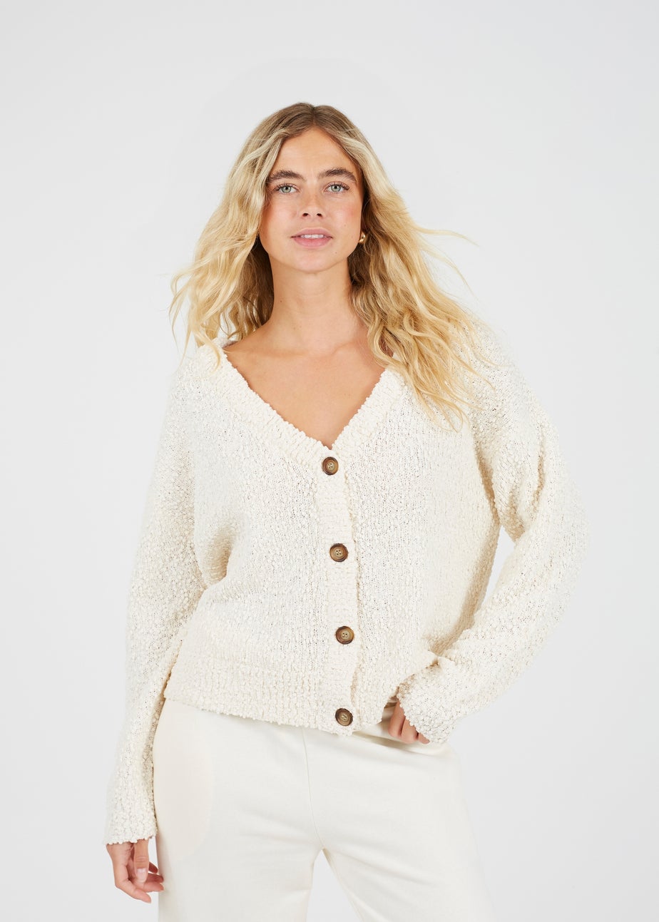 Brave Soul Cream Textured Knit Cardigan