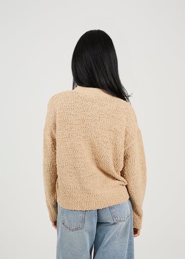 Brave Soul Beige Textured Knit Cardigan