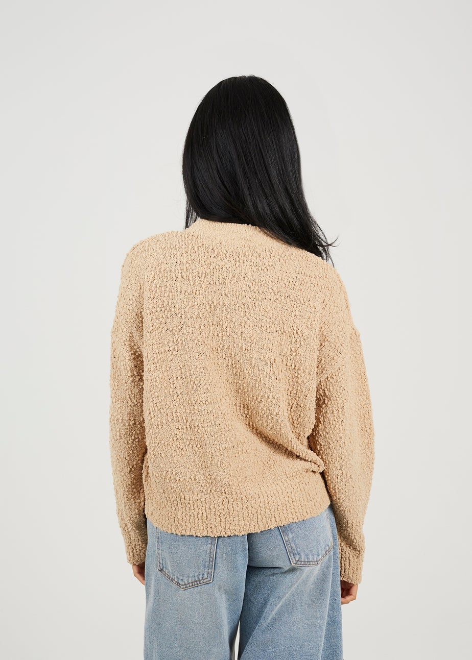 Brave Soul Beige Textured Knit Cardigan