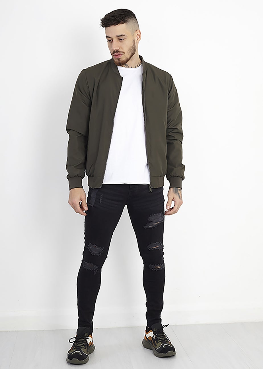 Brave Soul Khaki Bomber Jacket