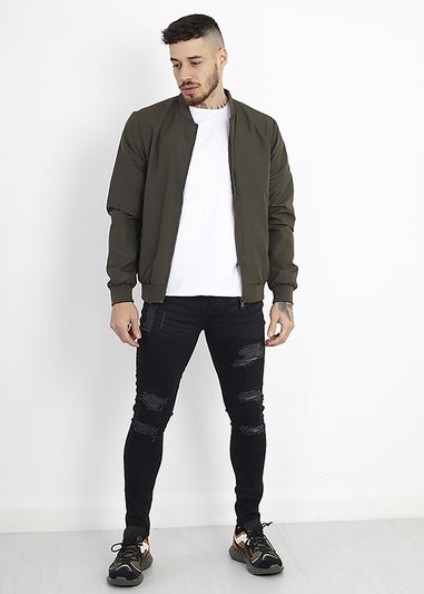 Brave Soul Khaki Bomber Jacket