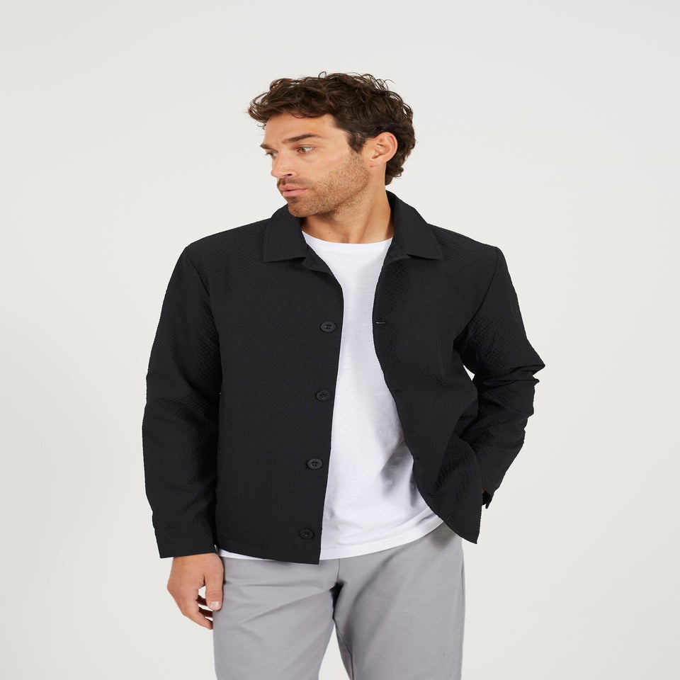 Brave Soul Black Seersucker Shacket