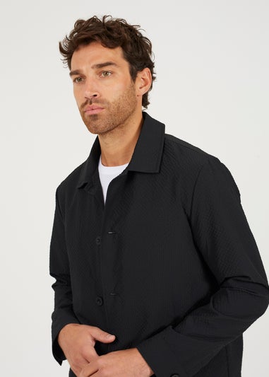 Brave Soul Black Seersucker Shacket