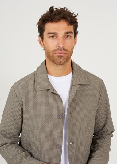 Brave Soul Green Seersucker Shacket