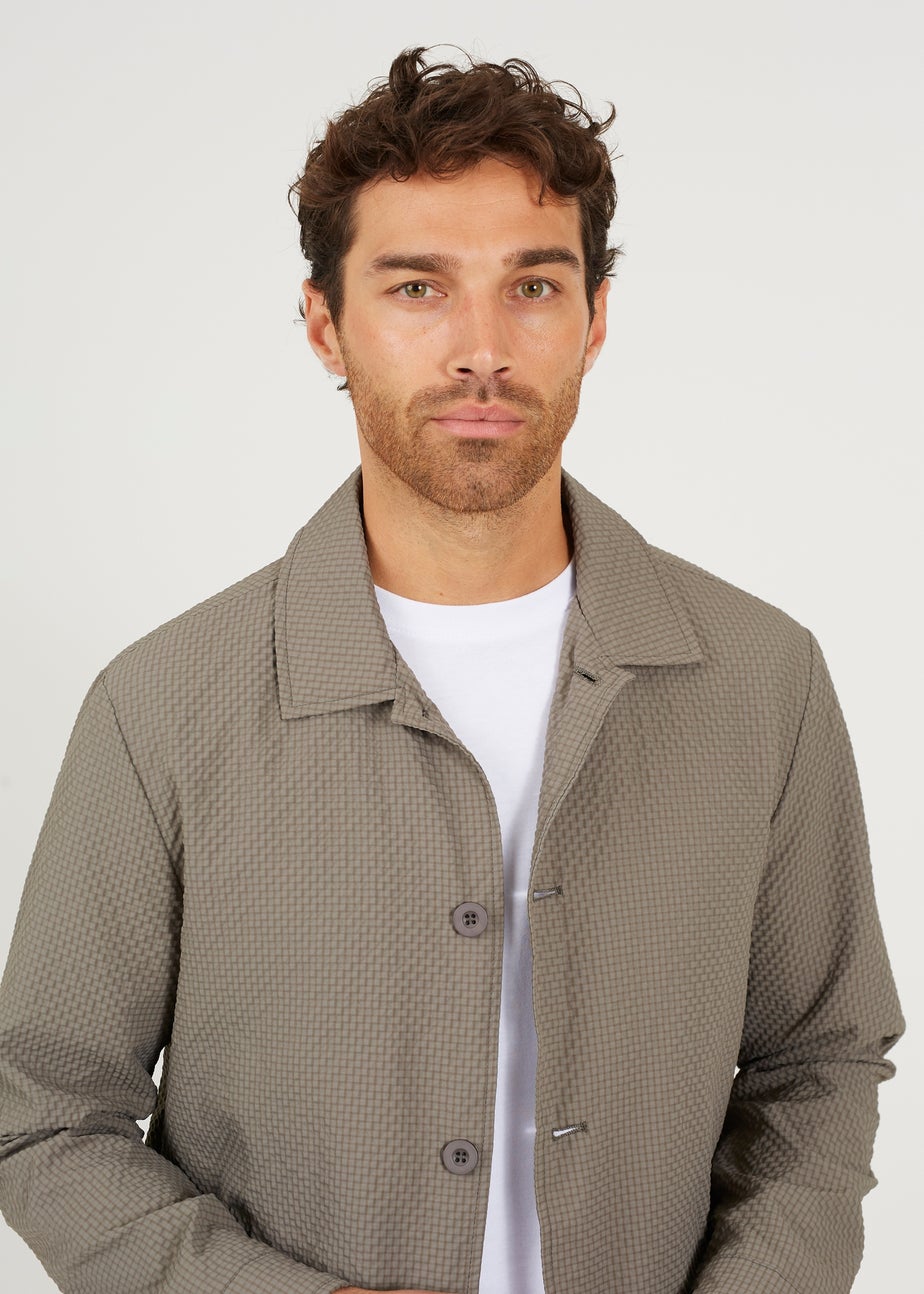 Brave Soul Green Seersucker Shacket