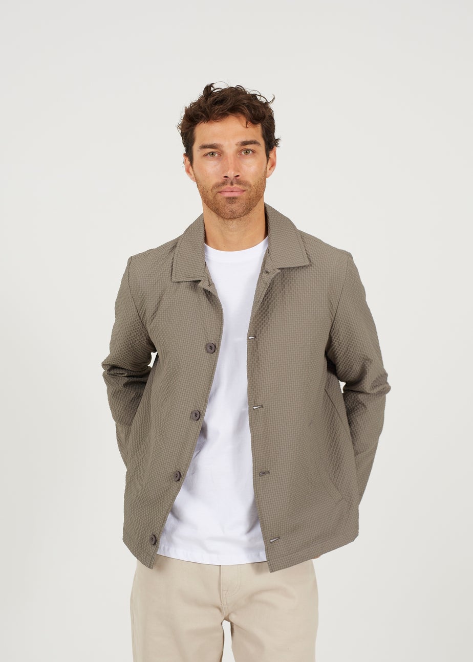 Brave Soul Green Seersucker Shacket