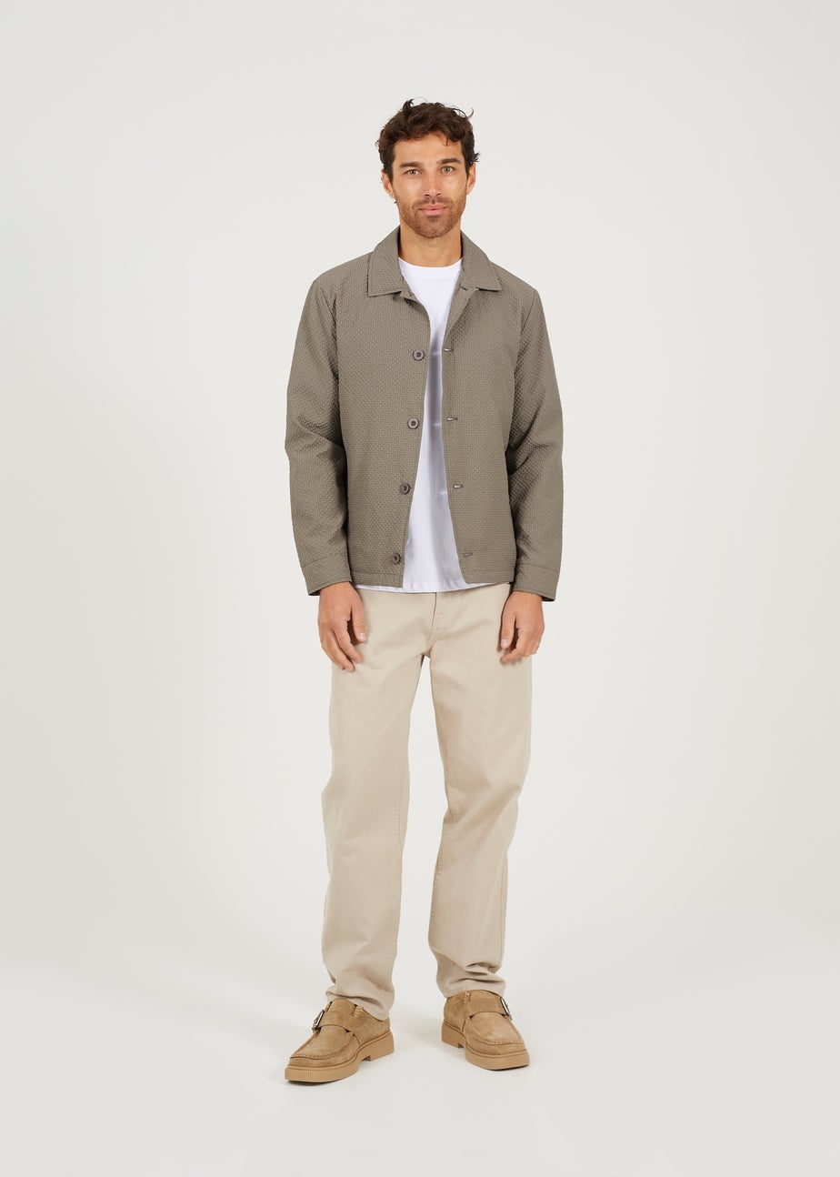 Brave Soul Green Seersucker Shacket