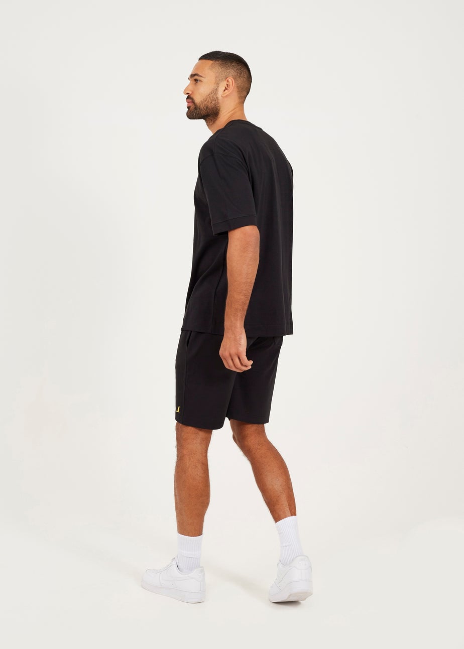 Brave Soul Black Oversized T Shirt & Short Co Ord Set